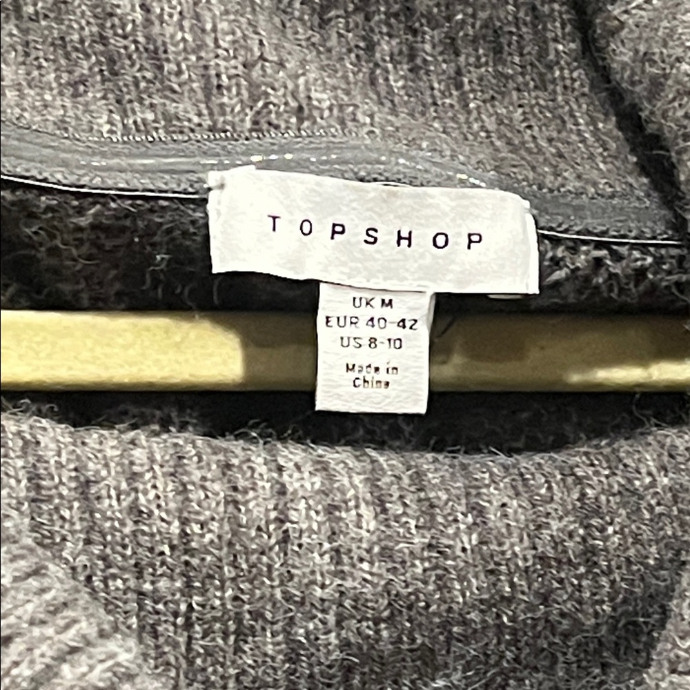 Topshop brand Charcoal Cowl Neck crop Sweater - Picture 2 of 9